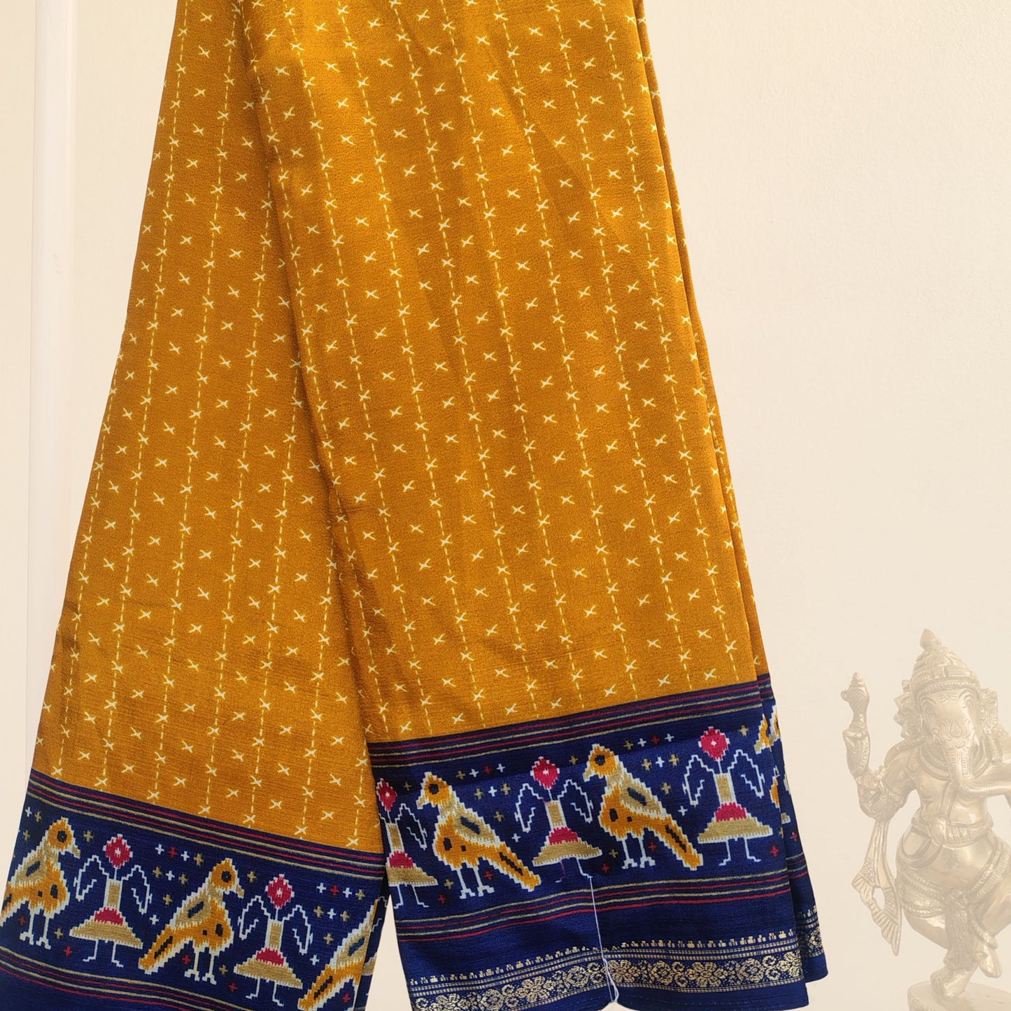 Mustard Golden Grace – Malgudi Cotton Saree