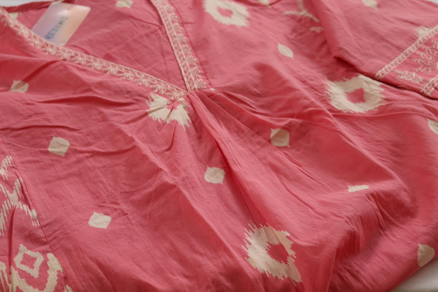 Ikat Kurta Set – Pink Printed Cotton