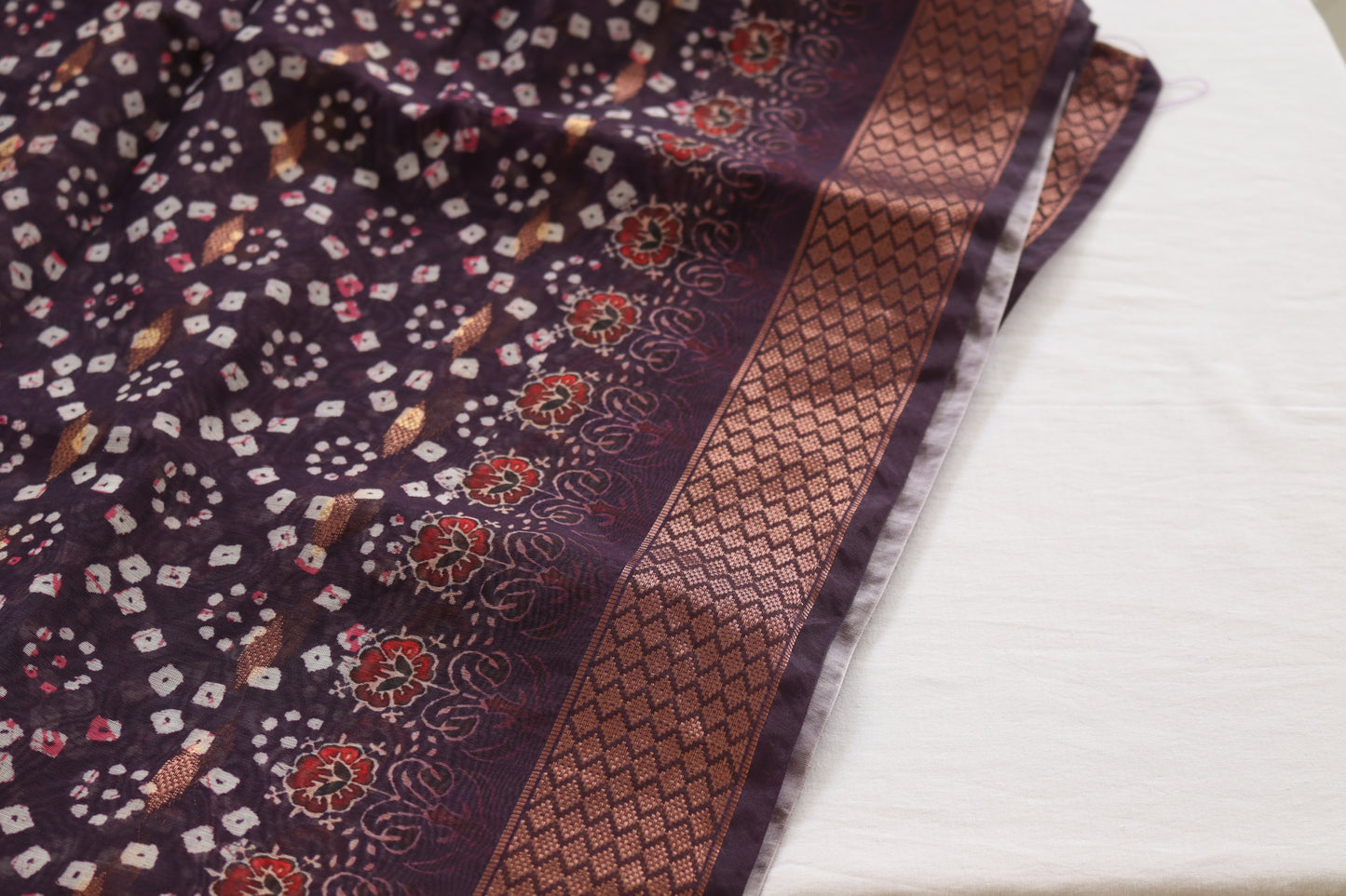 Deep Purple with Block Printed Kurta Set