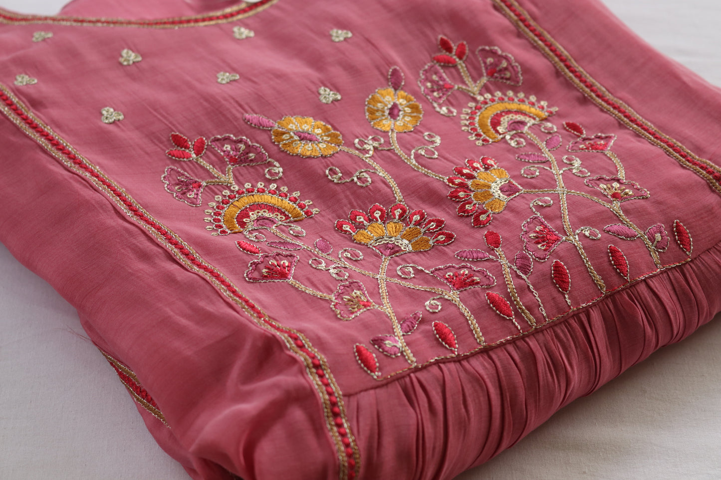 Blush Aura Embroidered Kurta Set – Soft Pink Cotton Elegance